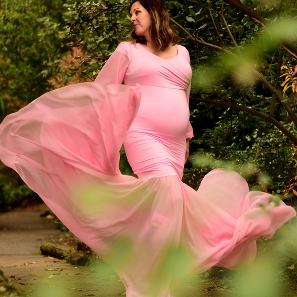 Long Mermaid Maternity Dress - Picture 2 of 4